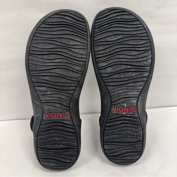 Vionic Black Kirra Toe Post Thong Sandal Adjustable Buckle Arch Support Size 7.5 - Picture 5 of 7